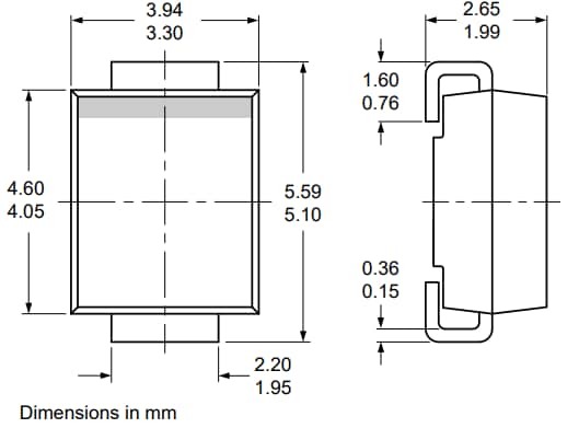 Mechanical Drawing - Nexperia GS5MB Recovery Rectifier